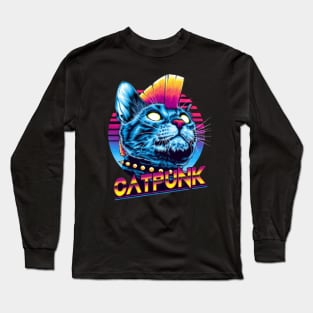 cat punk Long Sleeve T-Shirt